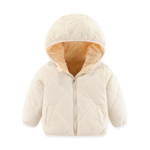 ASHER FASHION Baby Girls Boys Winter Coat Toddler Puffer Jacket Fleece Zipper Hooded with Pockets