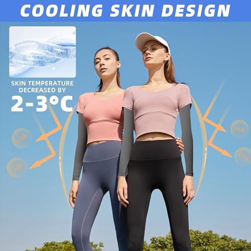 Image of BHYTAKI UV Sun Protection Arm Sleeves, UPF 50 Sports Cooling Arm Compression Sleeves for Men Women Teenager