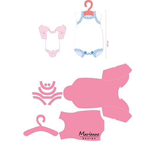 Marianne Design Collectables Eline's Baby Onesie Die, Pink, 21.1 x 15.4 x 0.1 cm