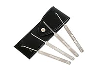 Multipick Extraktor 4 Stück Haken Schlüsseldienst Werkzeug Set Profi 0.6 mm im Lederetui - abgebrochene Schlüssel und andere Fremdkörper selbst aus sehr engem Schloss entfernen