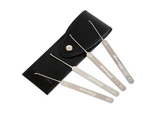 Multipick Extraktor 4 Stück Haken Schlüsseldienst Werkzeug Set Profi 0.6 mm im Lederetui - abgebrochene Schlüssel und andere Fremdkörper selbst aus sehr engem Schloss entfernen Multipick Extraktor 4 Stück Haken Schlüsseldienst Werkzeug Set Profi 0.6 mm im Lederetui - abgebrochene Schlüssel und andere Fremdkörper selbst aus sehr engem Schloss entfernen