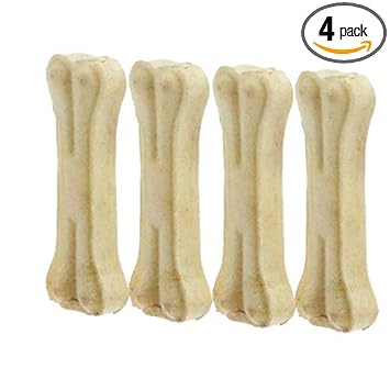 Robust Dog Chew Bones : 5 inches(4) | Premium Compressed Rawhide Chews for Small, Medium and Large Dogs | Natural Product | Makes Teeth & Gums Healthy | Long Lasting Treats | Proudly Made in India
