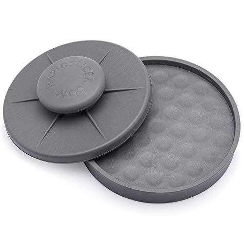 Rapid Slicer, Food Cutter, Slice Tomatoes, Grapes, Olives, Chicken, Shrimp, Strawberries, Salads. Non-Slip Gadget Holder for Slicing All Different Foods Easily