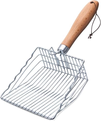 Image of Cat Litter Scoop, Stainless Steel Kitty Metal Scooper with Hook and Hole