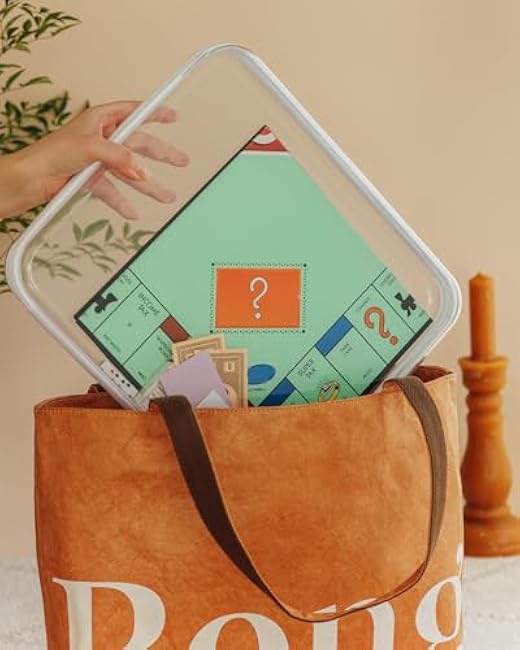 Board Game Storage,Extra Large Clear Hard Shell Case with Zipper, 3 Packs Board Game Organizer and Storage for Games Puzzle Magazine A4 Paper Craft Hobby Art Supplies