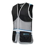 Beretta Unisex Full Mesh Shooting Vest - Breathable Lightweight Competition Vest with Cartridge Pockets & Comfortable Fit, Black & Blue Excell, XX-Large