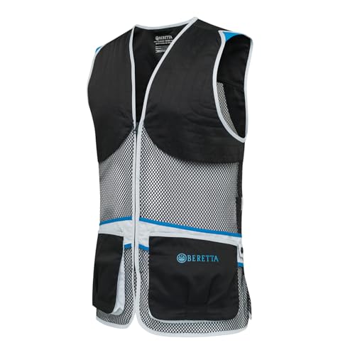 Beretta Unisex Full Mesh Breathable Performance Competition Vest, Black & Blue Excell, Small