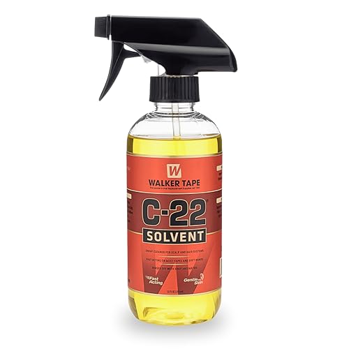 WaLKER TaPE C22 Solvent Spray Adhesive Remover, Tape in Hair Extension Remover Solution for Womens Wigs, Tape In Hair Extensions, Wigs & Accessories, Fast & Gentle on Skin Lace Glue Remover Spray,12oz