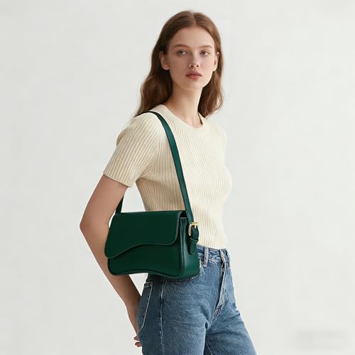 Image of Amszke Shoulder Bag for Women Y2K Crossbody Purse PU Leather Underarm Handbag 2 Adjustable Strap for Daily Commute Travel