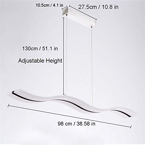 Aipsun 36W Modern Wave Led Pendant Light Dimmable Fixture Ceiling Light Contemporary Chandelier Hanging Light Fixture For Living Room Restaurant Dining Table Bedroom (With Remote Control) #TOP2