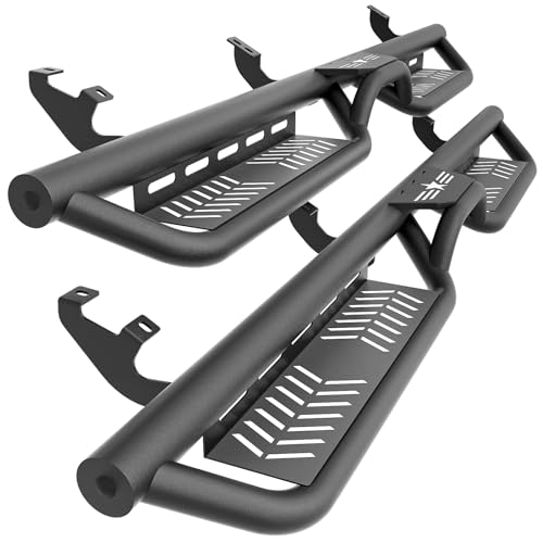 SOENBOO Running Boards Side Steps Compatible for 2010-2024 Toyota 4Runner Trail Edition 2014-2024 Toyota 4-Runner SR5 / TRD Pro (Without Side Skirts) Two Stairs Design Bolt-on Side Rail Nerf Bar