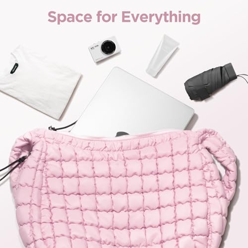 Image of Puffer Tote Bag for Women Large Quilted Crossbody Bag Quilted Carryall Bag Soft Puffy Hobo Handbags Puff Purse Shoulder Bag