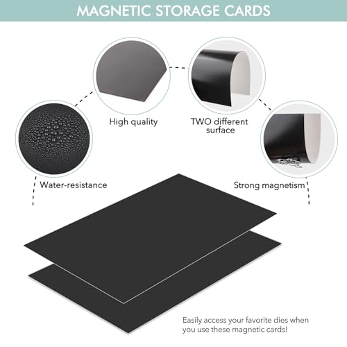Image of 60PCS Dies & Stamps Storage Pockets and Magnet Sheets,0.9mm Thickness Magnetic Sheets for Dies Storage,7X5inch Craft Die Storage Envelopes,Magnetic Die Storage, Stamp and Die Storage Pockets
