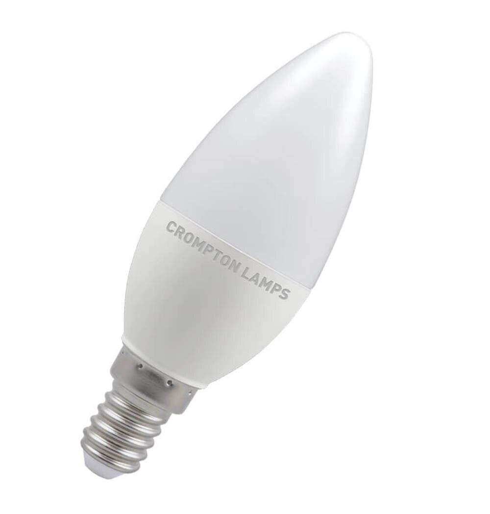 Crompton Lamps LED Candle 5.5W SES-E14 (40W Equivalent) 4000K Cool White Opal 470lm SES Small Screw E14 Frosted Light Bulb