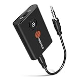 TaoTronics Bluetooth Audio 5.0 Transmitter Empfänger 2 in 1 Sender / Receiver Adapter mit 3,5mm Audio Kabel für Kopfhörer HiFi Lautsprecher Radio Auto TV PC Laptop Tablet MP3 /MP4 (Generalüberholt)
