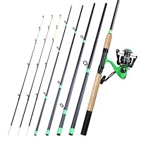 Sougayilang Feeder Rute mit 3 Tips Protable Angelstange, 3000 Größen Spinnrolle, Spinning Travel Rod Vollsortiment Action Karpfen Grobe Rute- Grün
