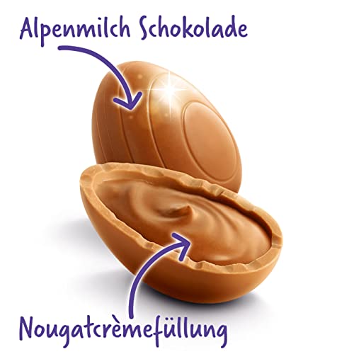 Milka Feine Eier Nougat-Crème 1 x 90g, Zartschmelzende Alpenmilch Schokolade mit Nougat-Crème – Bild 3