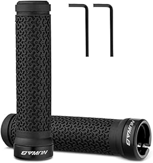 NUWAB Premium Bike Handlebar Grips, Professional Mountain Bicycle Grips with Soft Anti-Slip Rubber, Single Lock-on Bike Handlebar, 2PCS Allen Wrench Come With