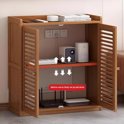 Rangement routeur Wi-Fi noir meuble multimédia invisible maison bureau