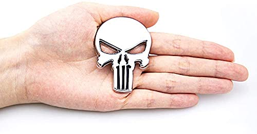 3D Metal Skull Punisher Emblem Sticker 2-Pack, Cars Adornment Metal Sticker Decals For Cars, Trucks, Motorcycle, Vehicle, Luggage, Laptop #TOP7