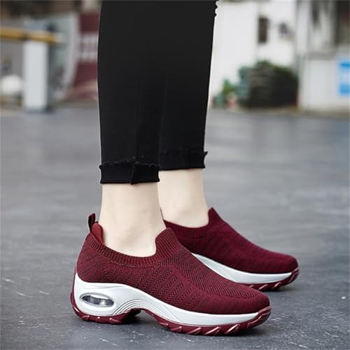 Orthoture Women's Shoes,Air Cushion Slip On Walking Shoes,Arch Support Comfort Breathable Mesh Orthopedic Platform Sneakers2