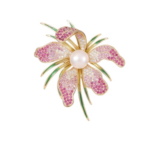 Broche orchidée en zircone SWDIIWB, un corsage étincelant de haute joaillerie
