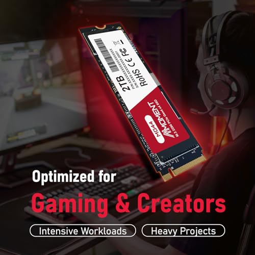 Image of MMOMENT MG44 2TB NVMe PCIe 4.0 Internal SSD, Up to 7200MB /s Read, 6200MB /s Write M.2 2280 Storage Internal PC Solid State Drive for Laptop Desktop