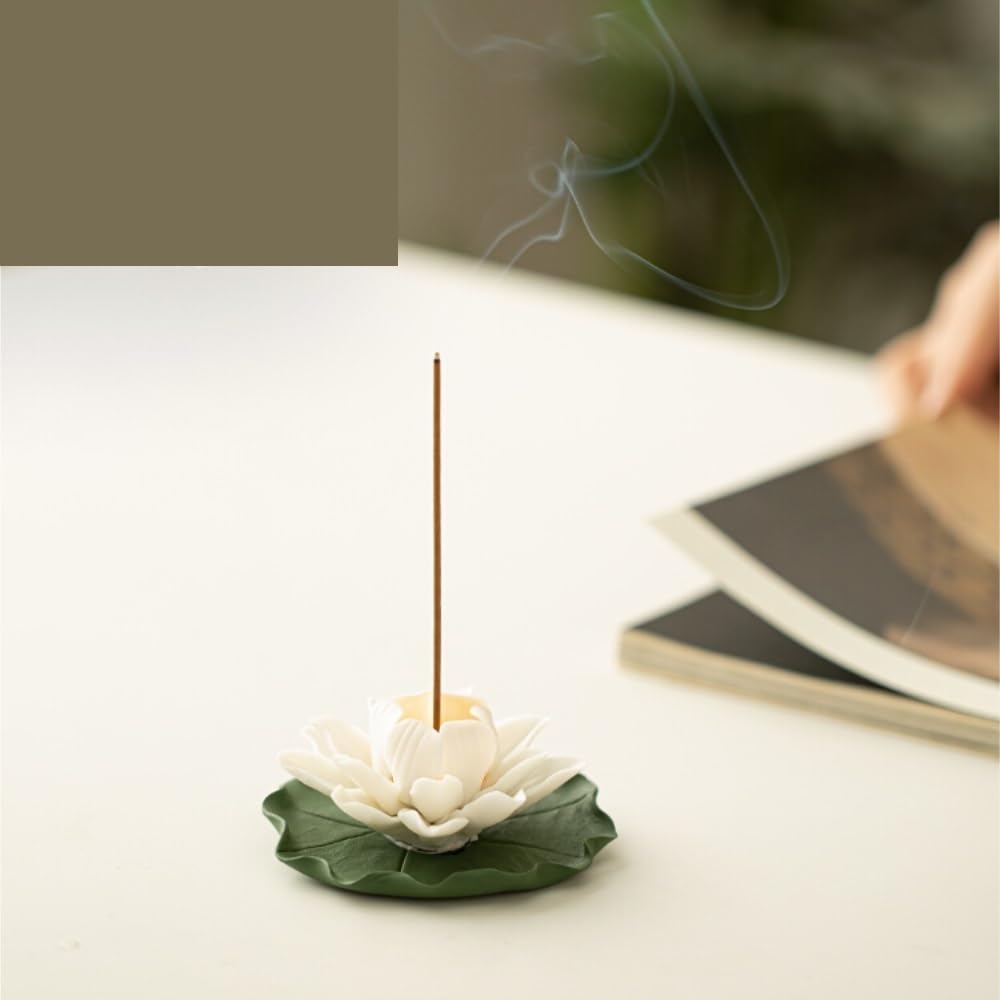 Incense Burners Ceramic Household Indoor Incense Holder Lotus Incense Holder Line Incense Base Point Incense Holder Ornaments Aromatherapy Burner Incense Burner Incense Burner