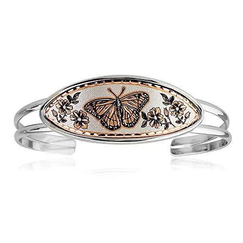 FRONT LINE JEWELRY Handmade Monarch Butterfly Bangles for Small Wrists