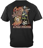 Firefighter T-Shirt Once And Always A Large Black
