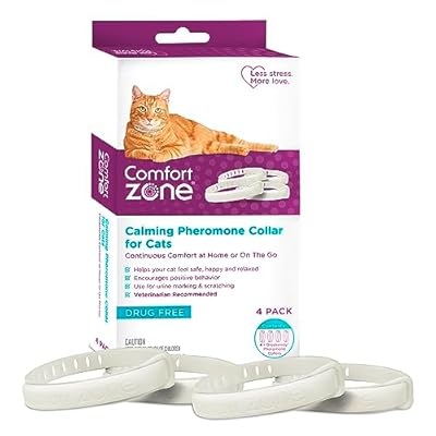 Comfort Zone Cat Calming Collar Value Pack: 4 30-Day Calming Collars for 120 Days of Calm; Cat Pheromones Help Anxiety, Reduce Stress, Urine Marking, Scratching; Indoor or Outdoor Cats; Long-Lasting