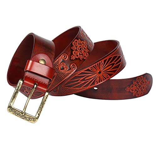Ceinture style cowboy western l'authenticité d'un motif floral vintage en cuir