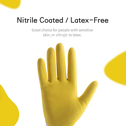 HANDLANDY Garden Gloves for Women Latex Free, 3 Pairs Breathable Nitrile Coated Small Gardening Gloves Yard Work Gloves(3, Medium) - Image 3