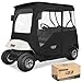 10L0L Golf Cart Driving Enclosure 2 Passenger for EZGO TXT/RXV 2 Door with Heavy Duty Zipper, 600D Golf Cart Rain Cover Driving Covers with Roll-up Windshield, 4-Sided Clear Window