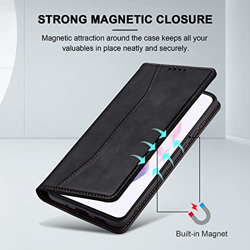 Image of Jasonyu Flip Wallet Case for Samsung Galaxy S21 Plus /S21+ 5G,Black