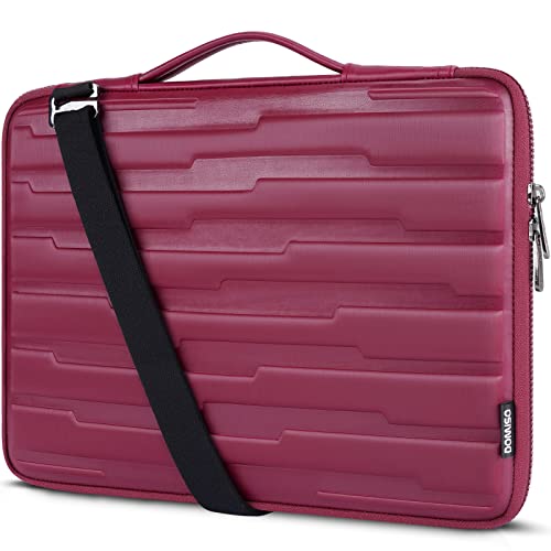 DOMISO 17,3 inch laptoptas, waterdichte schoudertas, beschermende laptop case/sleeve, schokbestendig voor 17,3 inch notebook/Dell Inspiron/MSI/Lenovo IdeaPad 320/HP Envy/LG Gram/ASUS/Acer, fuchsia