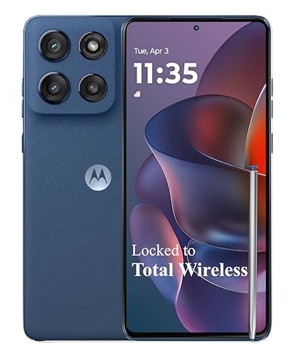 Image of Total Wireless Moto g Stylus 5G 2025, 128GB (Locked to Total Wireless) | Black, 8GB RAM, 50MP OIS Camera, 6.7 inch 120Hz pOLED Display, Prepaid Smartphone