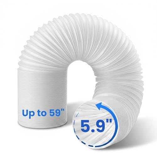 SUREPHON Portable Ac Hose,59' length 5.9' Diameter Portable Air Conditioner Exhaust Vent Hose Anti-Clockwise Thread Universal Replacement AC Duct Hose (No Coupler)
