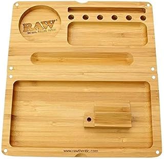 RAW Rolling Tray Bamboo Flip 22 x 23.4 x 2 cm, 22cm x 12cm x 4cm