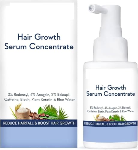Hair Growth Serum Concentrate - 3% Redensyl 4% Anagain 2% Baicapil Caffeine Biotin Plant Keratin & Rice Water - Hair Growth Serum for Men & Women (Pack of 1)