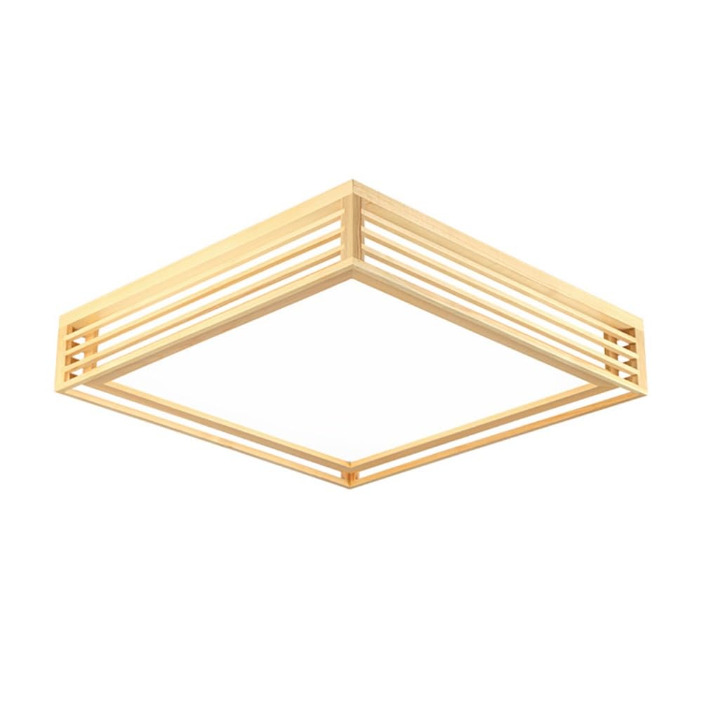 Plafonnier LED nordique en bois massif de 35 cm pour salon moderne