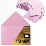 Sobres Papel, Sobres Pequeños de Colores, Ideales para Regalo, Cartas, Tarjetas de Colores, Tamaño 75x120mm, Diseñados para Sorprender y Crear Momentos Especiales - Ofituria (Rosa, 30uds)