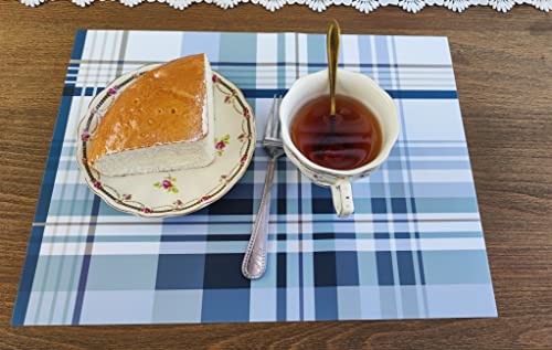 Silicone Place Mats Indoor Dining.placemats Set Of 4，Highly Efficient Heat Resistant Mat ，Thermal Insulation ，Anti-Skid Function，Flower Pattern Style Desig：sunflower Rainbow，Roses，Plaid (Gery Plaid) #TOP2