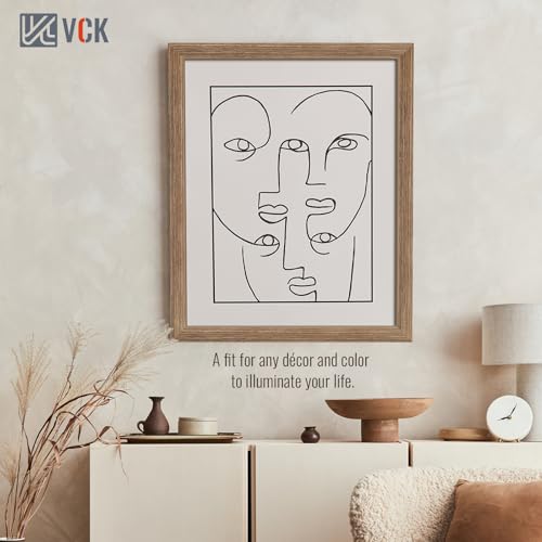 Image of VCK 16x20 Frames 3 Pack, Walnut Poster Frame MDF Wood with Polished Plexiglass, Wall Mounting Horizontal & Vertical Display