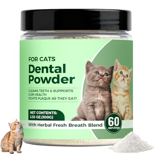 PLYNXE Dental Powder for Cats, Cat Dental Powder with Probiotics & Seaweed for Cats Teeth & Breath Support, 60-Day Supply (1)