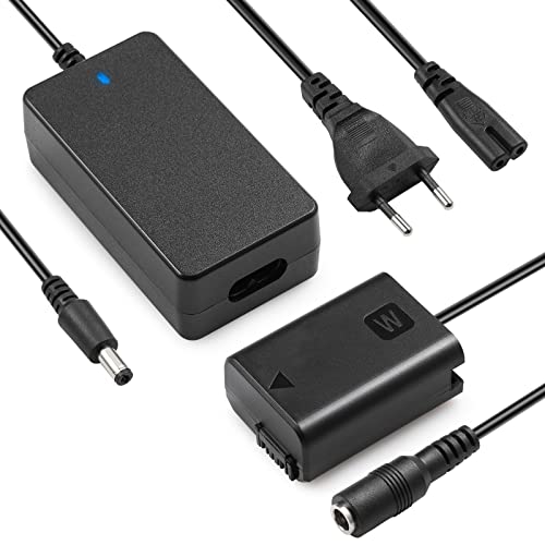 ENEGON CA NP-FW50 Kit de batería ficticia de AC-PW20 Adaptador de alimentación para Sony Alpha ZV-E10 A7 A7R A7S A7II A7RII A7SII A6500 A6400 A6300 A6100 A6000 A5100 A5000 RX10 II III IV NEX-3 NEX-5