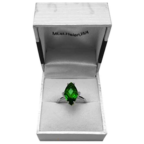 R6497 Fancy Cut Green Helenite Marquise Shape Sterling Silver Mordorn Ring4