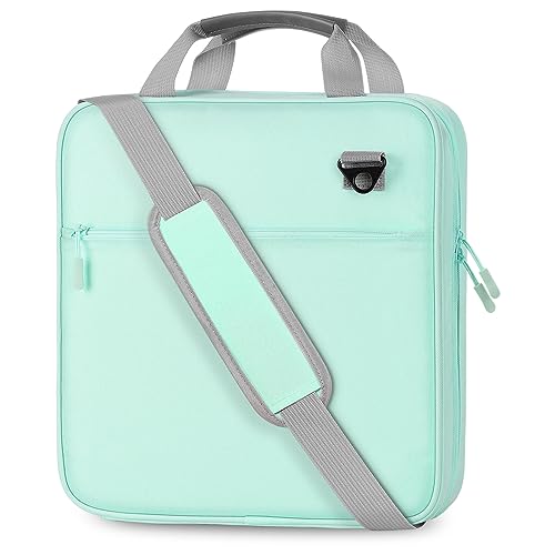 Moko Zipper Binder, 2 Inch 3 Ring Binder with Zipper,500 Sheets Capacity Zipper Binder with Shoulder Strap & Handle,Multi-Pocket Zipper Binder Organizer for Middle School, Mint Green