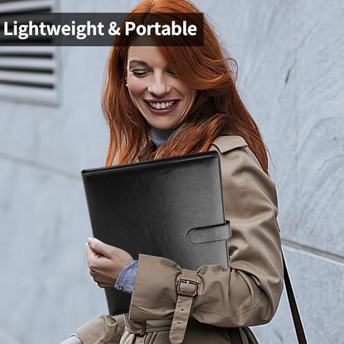 professional padfolio with clipboard faux leather portfolio folder binder legal pad holder for a4 letter size notepad resume writing pad ideal organizer for business office conference black