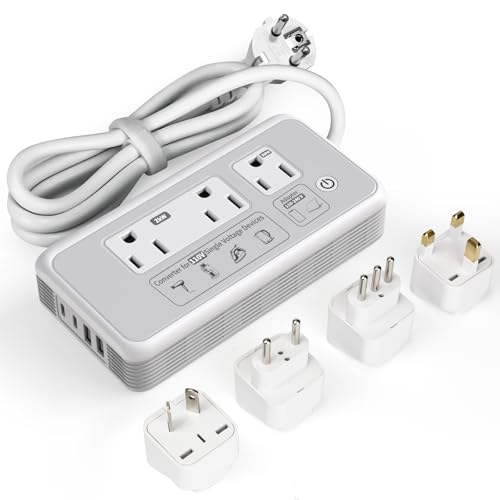 220V to 110V Voltage Converter, 2000W Adapter US to Europe International Travel, Mapambo Universal Voltage Converter (Gray)